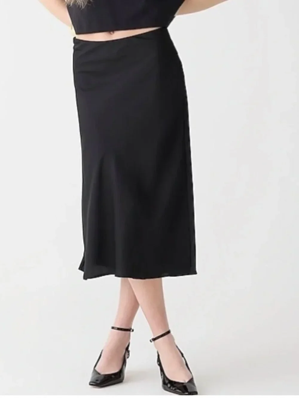 J Crew Gwyneth Slip Skirt, Black - Size XS